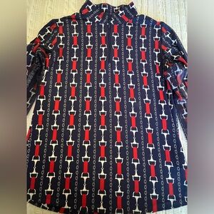 Ibkul long mesh sleeved golf shirt large